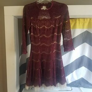 Lace Dress - Long Sleeve, High Neck